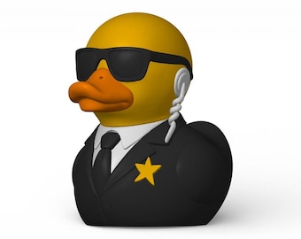 Security Agent Duck Figurine | 3D Printed PLA Desk Decor