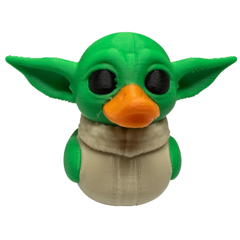 Pato inspirado en Baby Yoda – Pato coleccionable de PLA impreso en 3D – Figura de pato alienígena adorable – Regalo decorativo de pato de ciencia ficción imagen 2
