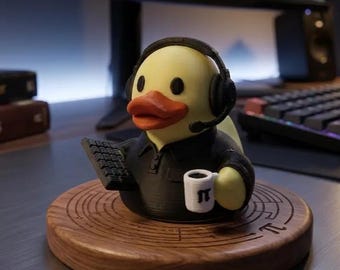 Figura de pato de soporte técnico – Decoración para escritorio de soporte técnico – Regalo para el servicio de asistencia informática – Coleccionable de oficina impreso en PLA – Decoración para espacio de trabajo geek