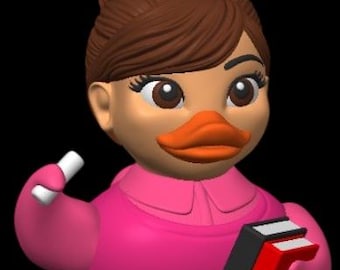 Female Teacher Duck Figurine, Teacher Gift, Classroom Decor, School Teacher Duck, PLA Printed Collectible, Educator Gift, Cute Desk Decor