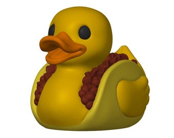 Figura PLA de Taco Duck / Decoración divertida de pato con comida / Regalo coleccionable impreso en 3D