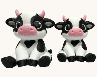 Figura de vaca – Decoración de escritorio con animales de granja estilo kawaii, estatua de PLA