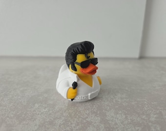 Elvis Inspired Duck Figure | PLA Printed Collectible Duck | Rockabilly Duck Decor | Retro Singer Duck Gift | Funny Desk Companion