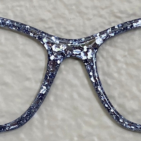 Silver Metallic Chunky Blue Color Shift Glitter Shimmer Grey Magnetic Glasses Topper Frames for Interchangeable Top