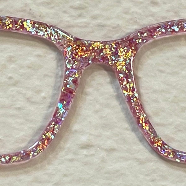 Pink Glitter Shimmer Sparkle Iridescent Color Shift Radiant Rose Magnetic Glasses Topper Frames for Interchangeable Tops