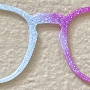 Pink Purple to Blue Temperature Change Thermal Sparkle Glitter Shimmer Magnetic Glasses Topper Frames for Interchangeable Top