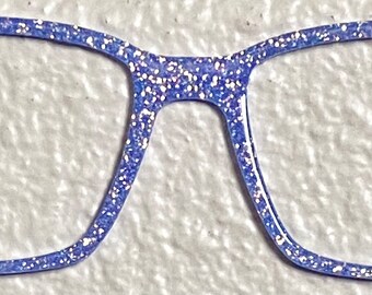 Periwinkle Purplish Blue Gold Color-shifting Sparkle Glitter Shimmer Magnetic Glasses Topper Frames for Interchangeable Top