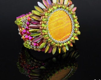 It's a Hippie thing bead embroidery bracelet kit in orange
