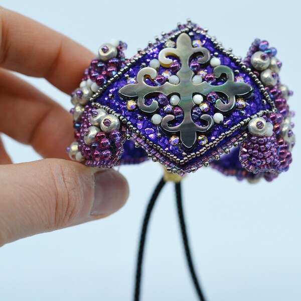 PURPLE Carpe Diem bracelet- DIY bead embroidery KIT