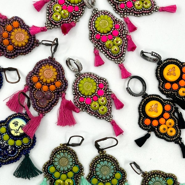 Have it your way earring kit- bead embroidery for all skill levels including absolute beginners
