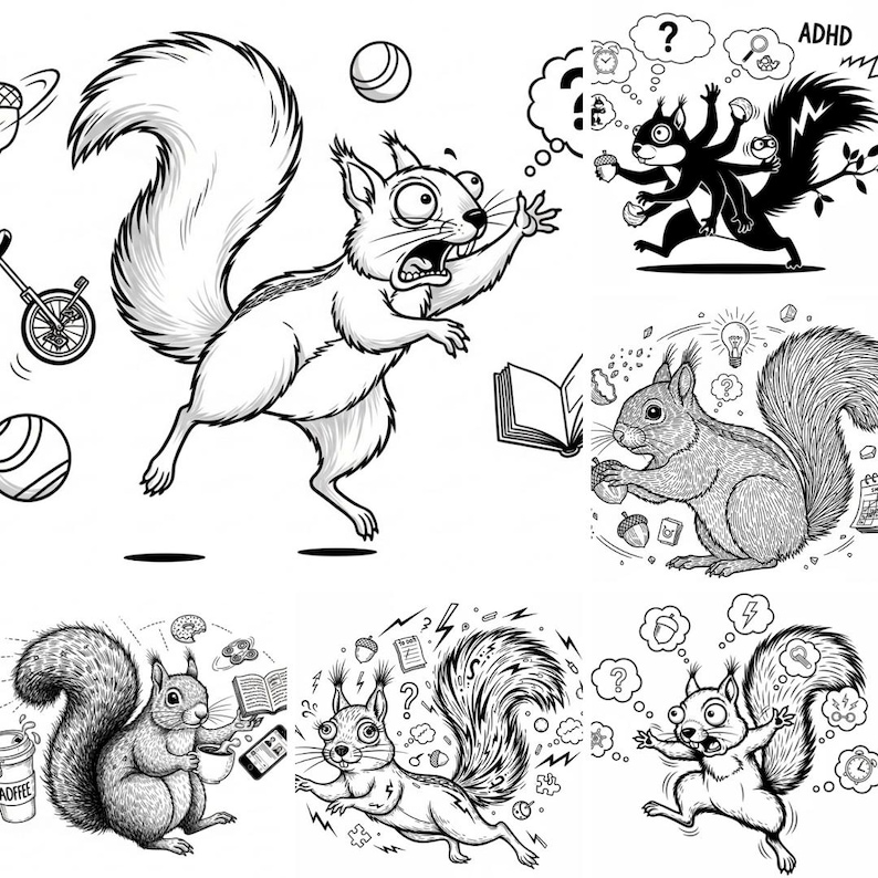 ADHD Squirrel Svg Bundle – 9 Files Included (svg + Png) | Funny ...