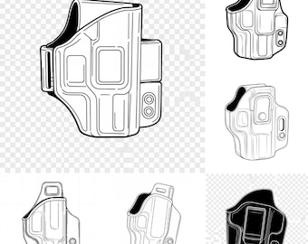 Plastic holsters SVG PNG-bundel | Tactische holsterclipart | Utility Gear Design Cut-bestanden voor Cricut Silhouette