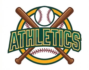 Atletiek honkbal SVG PNG | Op atletiek geïnspireerd honkbal gesneden bestand voor Cricut silhouet | Ontwerp MLB-fanshirt