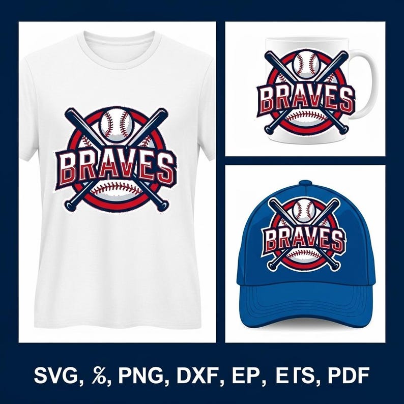 Braves Baseball Svg Png | Braves Inspired Baseball Cut File for Cricut ...