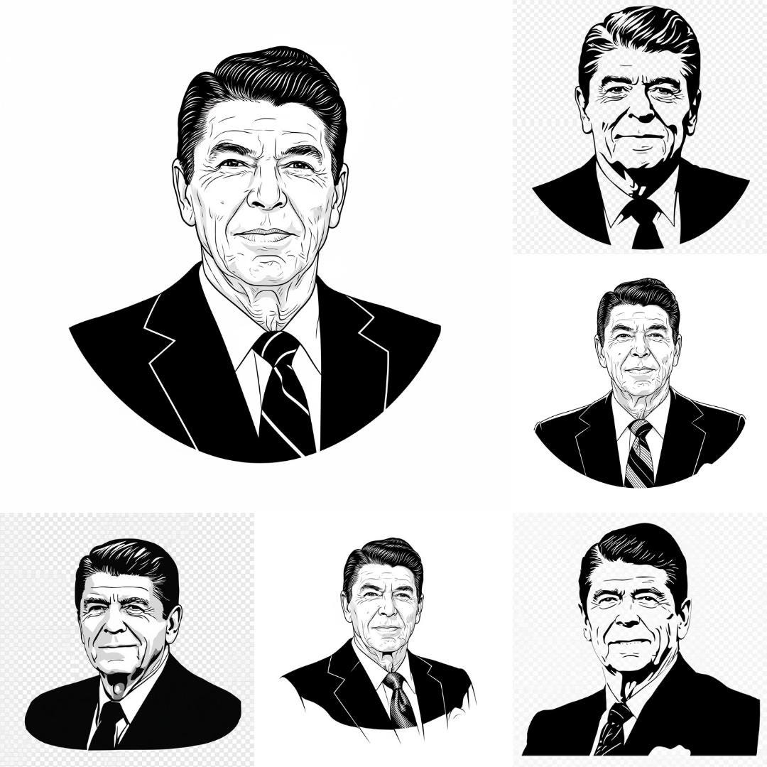 Widget Reagan Ronald Reagan SVG PNG Bundle | US President Clipart | Historical Figure ...