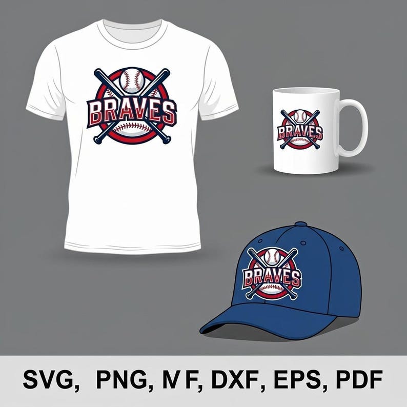 Braves Baseball Svg Png | Braves Inspired Baseball Cut File for Cricut ...