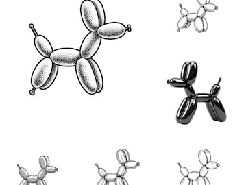 Ballon hond SVG PNG bundel – 11 bestanden | Schattige hond-svg | Cricut Cut-bestanden