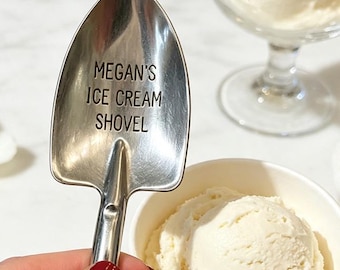 Personalized Ice Cream Shovel Spoon Custom Engraved Dessert Spoon With Name Gift For Family And Friends