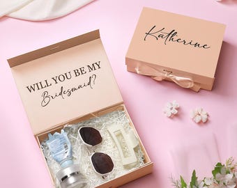 Personalized Proposal Box Bridesmaid Proposal Gift Box Groomsman Proposal Box Prom Invitation Keepsake Box