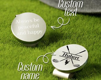 Personalized Golf Ball Marker Hat Clip Custom Golf Gift For Dad Grandpa Groomsmen Magnetic Golf Accessories