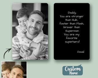 Personalized Photo Wallet Card Custom Metal Wallet Insert Memorial Gift For Dad Husband Anniversary Keepsake