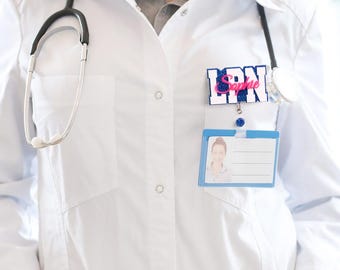 Personalisierte Badge Reel benutzerdefinierte Name ID Clip Krankenschwester Ausweis Halter Arzt Büro Personal Geschenk