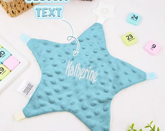Personalized Baby Lovie Embroidered Star Blanket Security Blanket New Baby Gift Baby Shower Keepsake