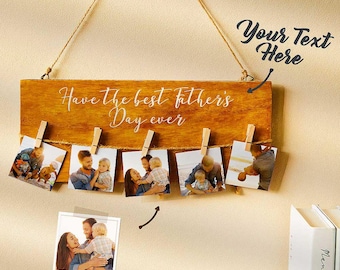Personalized Photo Display Board Custom Picture Hanging Board Family Photo Collage Home Wall Decor Gift