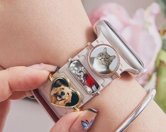 Ciondolo personalizzato con foto per cinturino dell'orologio - Accessorio personalizzato per smartwatch