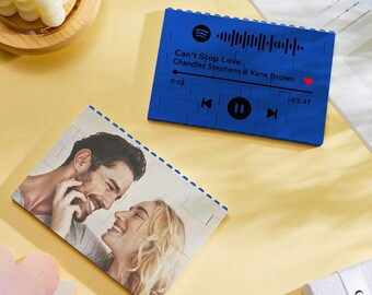 Personalized Building Block Photo Puzzle Custom Picture Bricks Music Code Gift Anniversary Keepsake