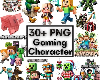 30+ Trending Gaming Movie Style PNG | Pixel Gamer Squad Characters | Cartoon Game Characters Group PNG | Gamer Shirt Design Digital Download