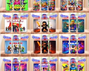 30 Roblox Inspired Kids Water Bottle – Gamer Theme Sipper for Boys – Personalized School Bottle – Birthday Gift for Roblox Fans 12oz tumbler