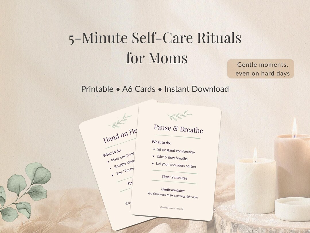 5-minute Self Care Cards for Moms | Printable Daily Reset Rituals ...