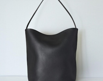 Bolso de mano de cuero para mujer, bolso de hombro minimalista tipo cubo