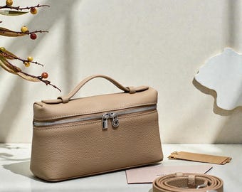 Handmade Leather Top Handle Bag, Elegant Evening Purse