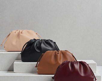 Handmade Lambskin Leather Shoulder Bag, Soft Everyday Tote