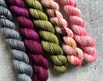 Hugs | Mini Skein Set | SW Merino Nylon | Scrappy Knitting | Fingering | Sock Yarn | Crochet