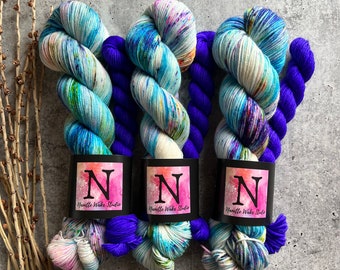 Tart Blueberry | SW Merino Nylon | Sock Set | Crochet | Sock Knitting | Speckled Yarn | Fingering | DK | Sock Yarn | Fingering Weight Yarn