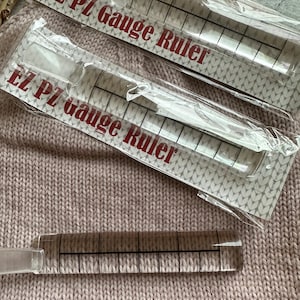 Crazy Cat EZ PZ Gauge Ruler | Knitting | Sewing | Crocheting | Knitting Accessory | Clear Knitting Gauge Ruler