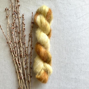Butter Churn | Baby Suri Alpaca Silk Yarn | Fuzzy Yarn | Soft Squishy Yarn | Knitting Yarn | Crochet Yarn | Lace Weight Yarn