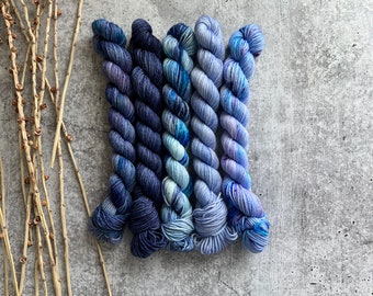Time Traveler | Mini Skein Set | SW Merino Nylon | Scrappy Knitting | Fingering | Sock Yarn | Knitting Yarn | Crochet Yarn | OOAK