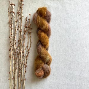Caramel Twist | Baby Suri Alpaca Silk Yarn | Fuzzy Yarn | Soft Squishy Yarn | Knitting Yarn | Crochet Yarn | Lace Weight Yarn