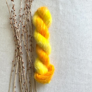 A Little Ray of Sun | Baby Suri Alpaca Silk Yarn | Fuzzy Yarn | Soft Squishy Yarn | Knitting Yarn | Crochet Yarn | Lace Weight Yarn