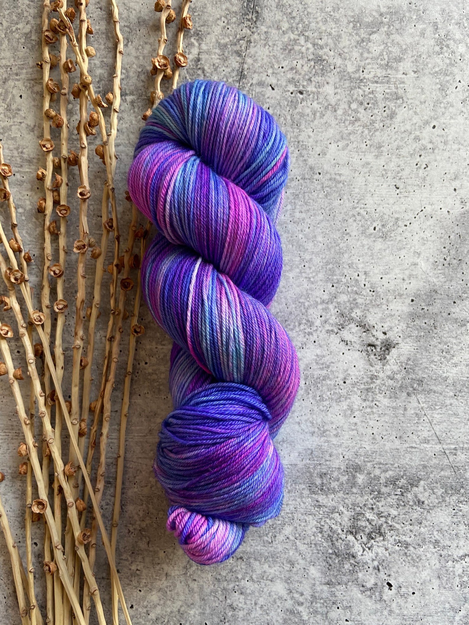 Purple Blue Variegated Sock Yarn Fingering Weight Yarn Etsy