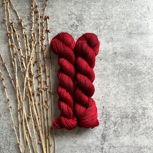 Poinsettia | SW Merino Nylon | 50g Skein | SW Merino Nylon | Fingering Weight Yarn | Indy Dyed | Hand Dyed Yarn | Sock Knitting