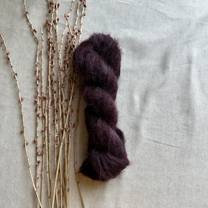 Aubergine | Baby Suri Alpaca Silk Yarn | Fuzzy Yarn | Soft Squishy Yarn | Knitting Yarn | Crochet Yarn | Lace Weight Yarn