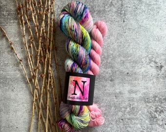 Sweet & Sour Lime Grape | SW Merino Nylon | Sock Set | Knitting | Crochet | Sock Knitting | Speckled Yarn | Fingering | DK | Sock Yarn |