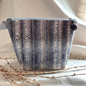 Gris Negro / Bolso tejido a mano / Bolsa de punto / Bolsa de proyecto de ganchillo / Bolsa de embrague / Bolsa de cremallera / Bolsa de punto / Regalo para ella