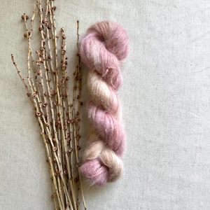 Pink Pom Poms | Baby Suri Alpaca Silk Yarn | Fuzzy Yarn | Soft Squishy Yarn | Knitting Yarn | Crochet Yarn | Lace Weight Yarn