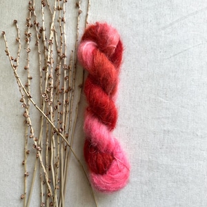 Spicy Chili | Baby Suri Alpaca Silk Yarn | Fuzzy Yarn | Soft Squishy Yarn | Knitting Yarn | Crochet Yarn | Lace Weight Yarn